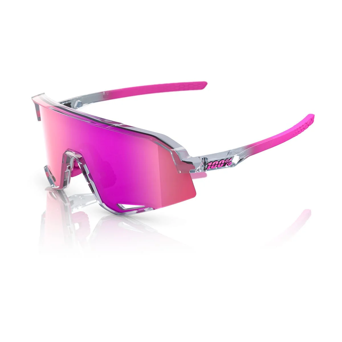 100% SLENDALE POLISHED Półprzezroczyste lustrzane okulary w kolorze fioletowym