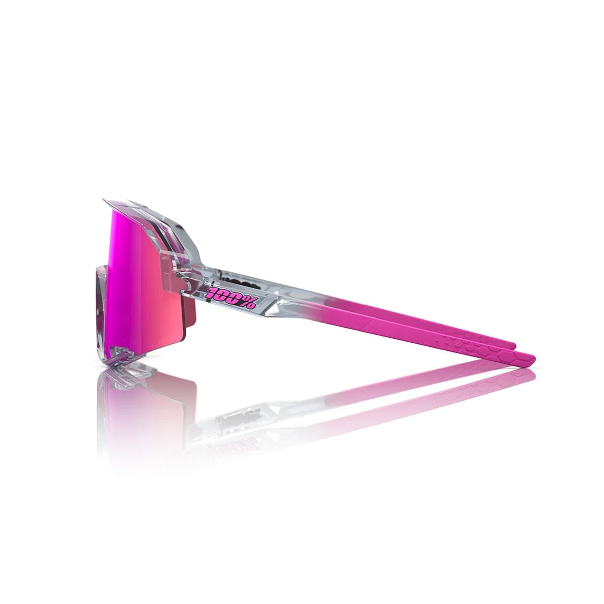 100% SLENDALE POLISHED Półprzezroczyste lustrzane okulary w kolorze fioletowym - Image 3