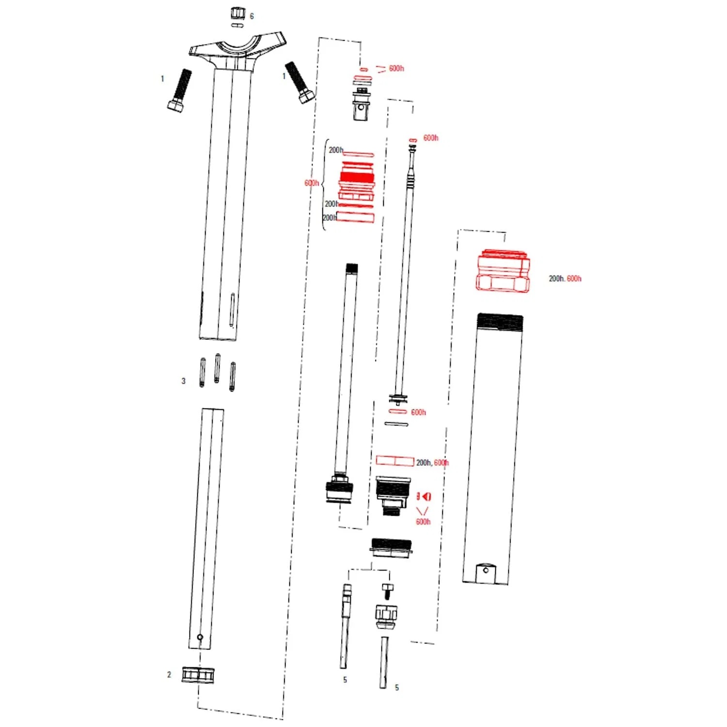 Zestaw konserwacyjny 600 godzin/3 lata Sztyca podsiodłowa ROCKSHOX REVERB Stealth C1