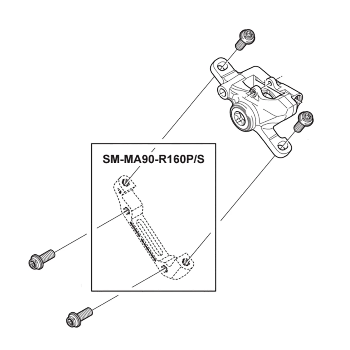 Adapter zacisku przedniego PM/IS SHIMANO SM-MA90-F160P/S tarcza 160 mm (+0 mm) - Image 2