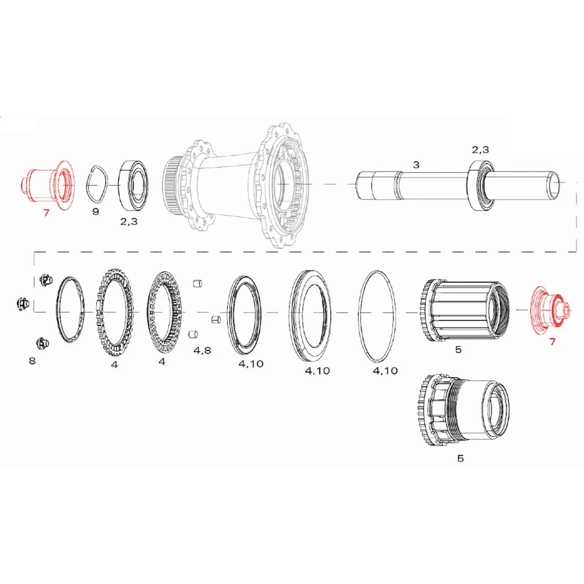 Adaptery tylnego koła ZIPP COGNITION Disc Center Lock Quick Release XDR #11.2018.048.030 - Image 2