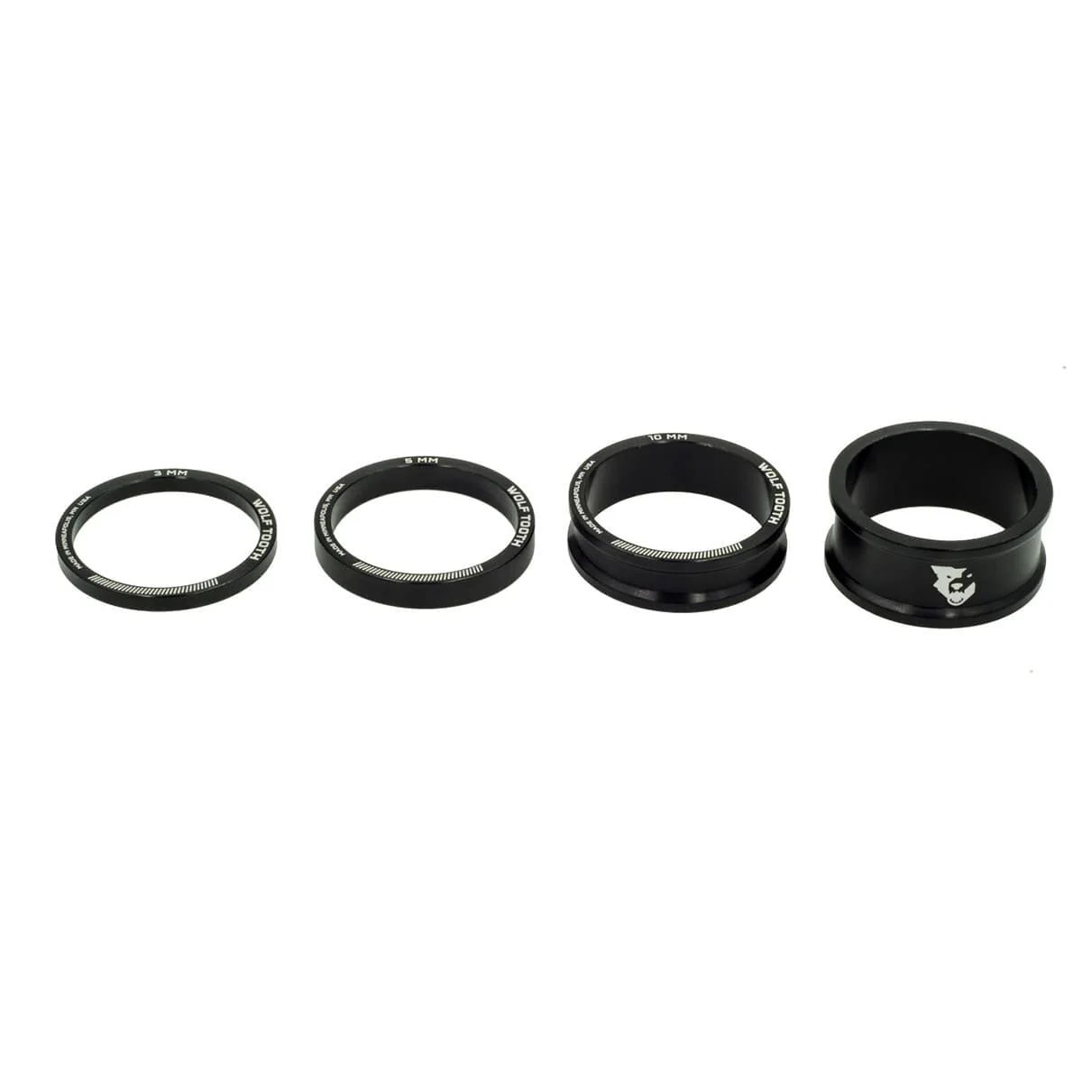 Aluminiowe podkładki dystansowe WOLF TOOTH 4 sztuki 1"1/8 Black
