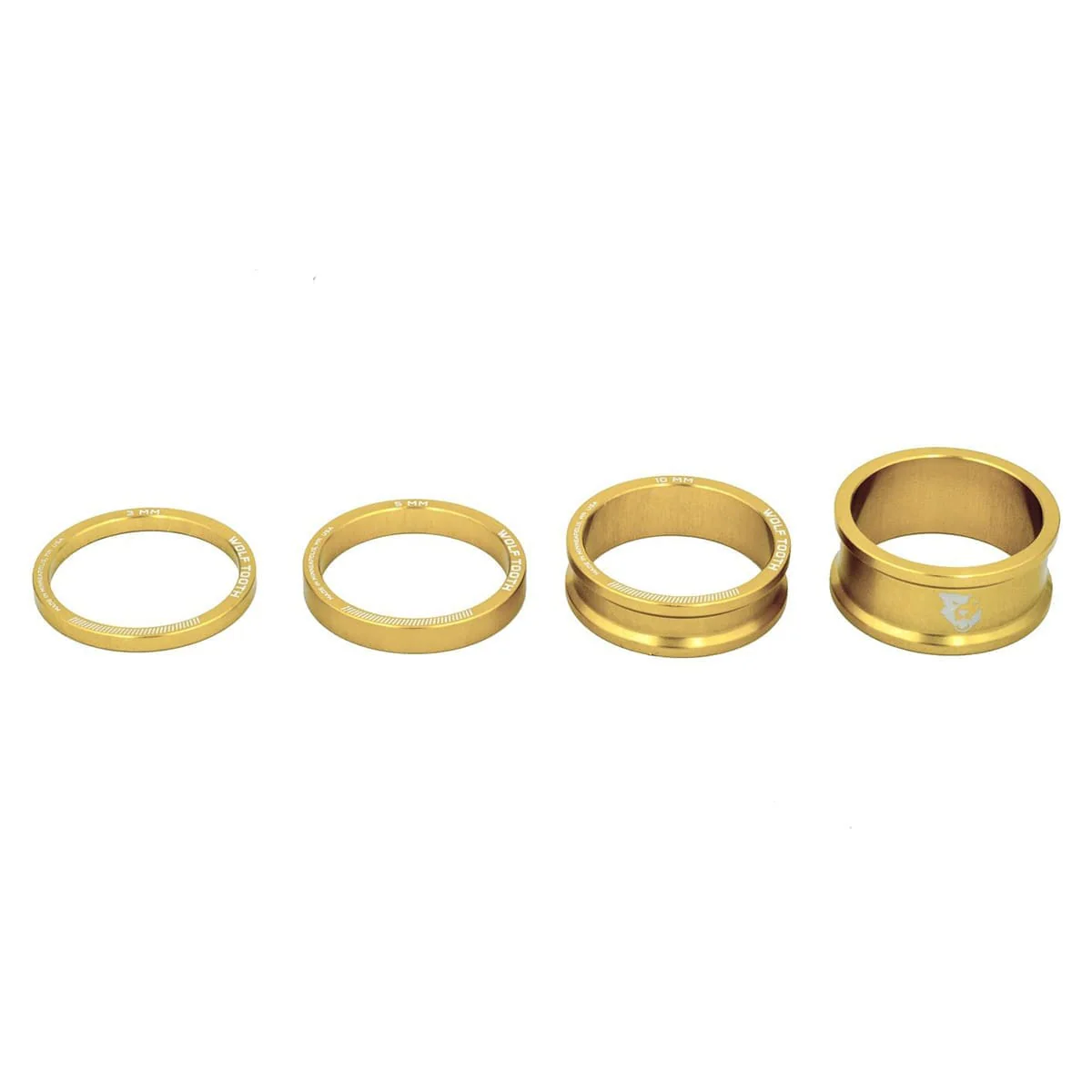 Aluminiowe podkładki dystansowe WOLF TOOTH 4 sztuki 1"1/8 Gold