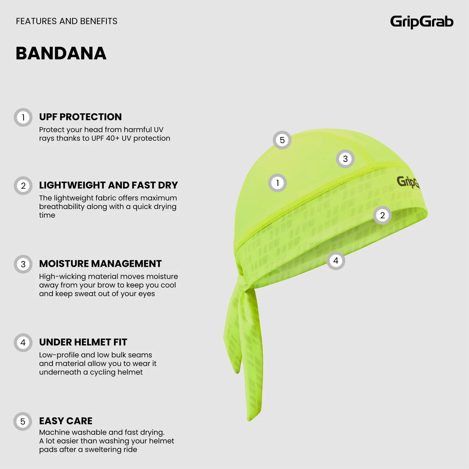 Bandana GRIPGRAB żółta - Image 5