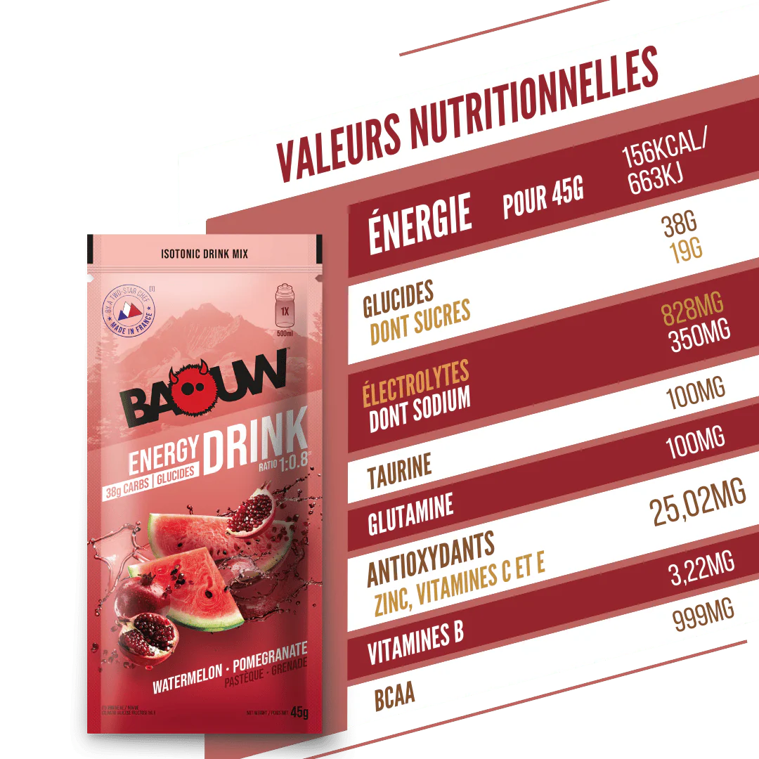 BAOUW ISOTONIC Energy Drink (45g) Arbuz/Granat - Image 5