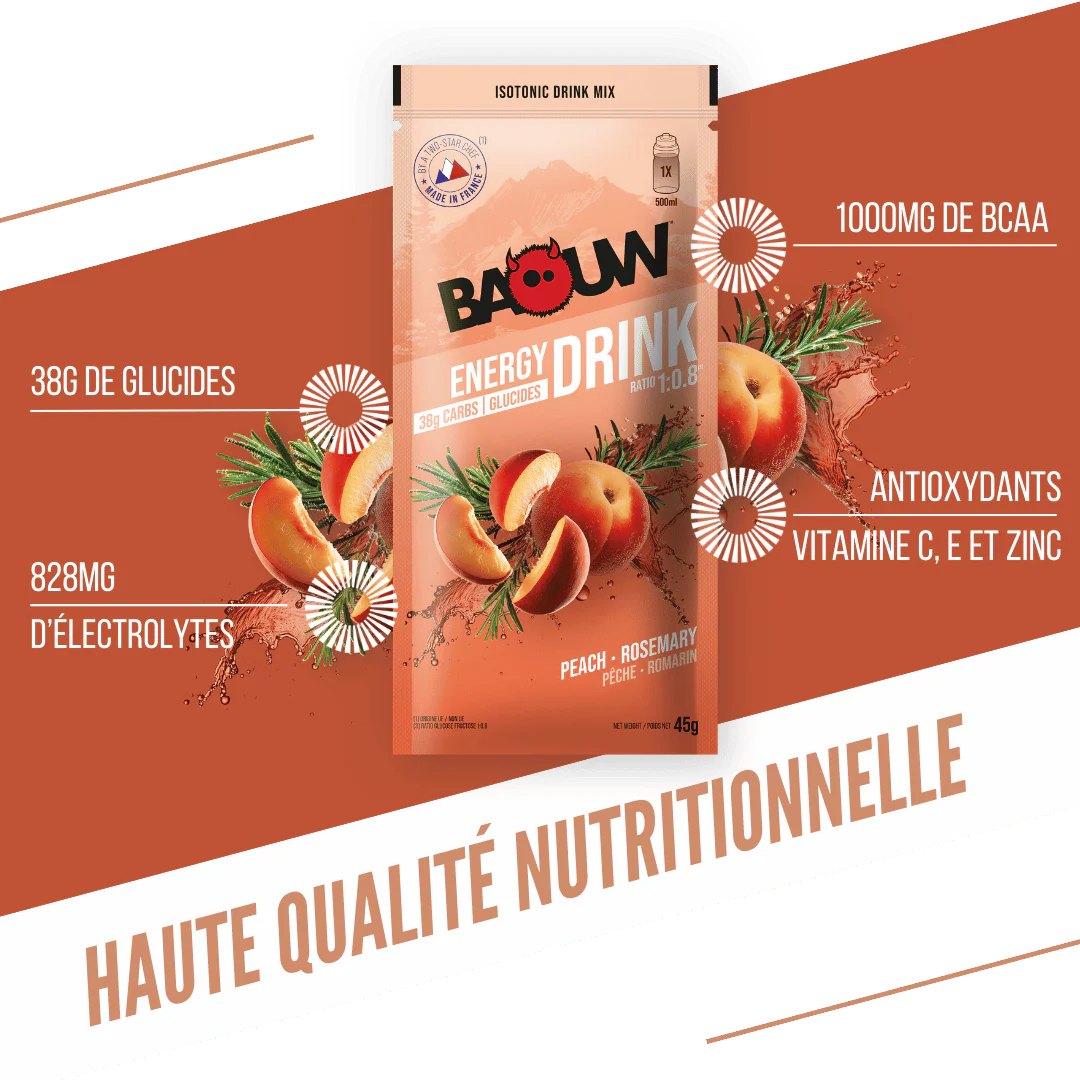 BAOUW ISOTONIC Energy Drink (45g) Brzoskwinia/Rosemary - Image 2