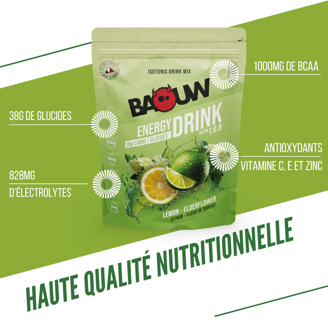 BAOUW ISOTONIC Energy Drink (585g) Limonka/Kwiat czarnego bzu - Image 2