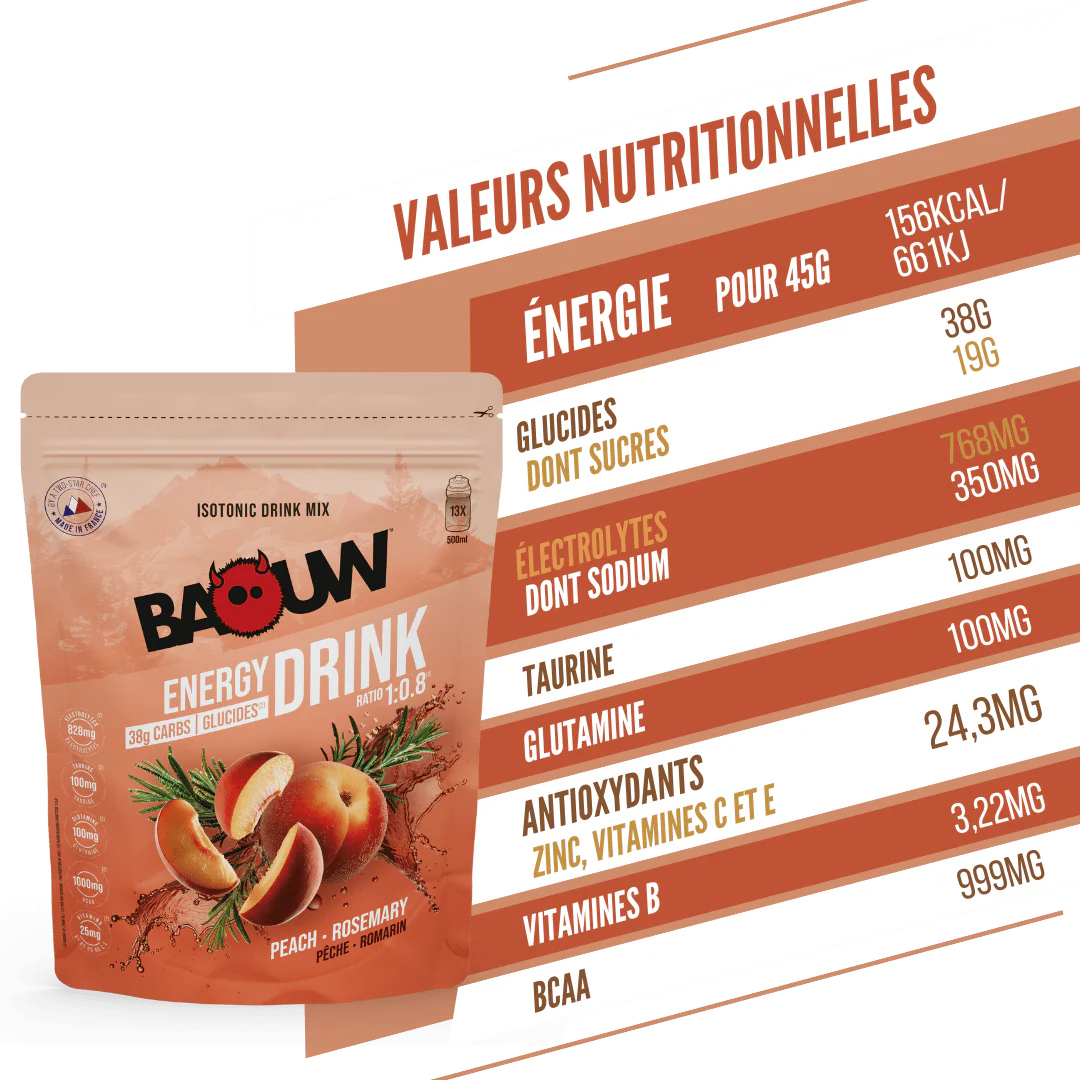 BAOUW ISOTONIC Energy Drink (585g) Rozmaryn brzoskwiniowy - Image 4