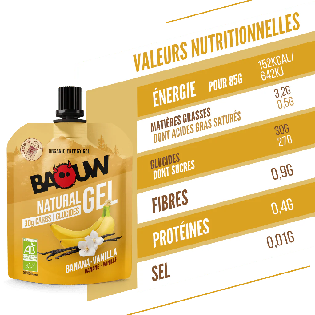 BAOUW ORGANIC Banana-Vanilla Energy Gel (85g) - Image 2