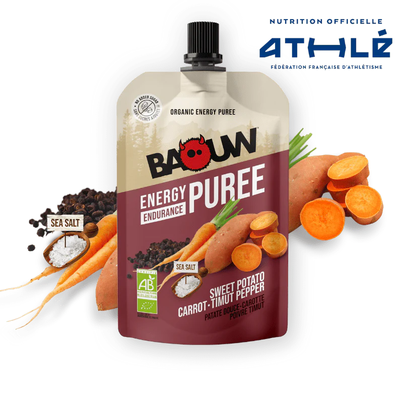 BAOUW Organic Energy Puree Savoury Recipe Sweet Potato/Carrot/Pepper (90g)