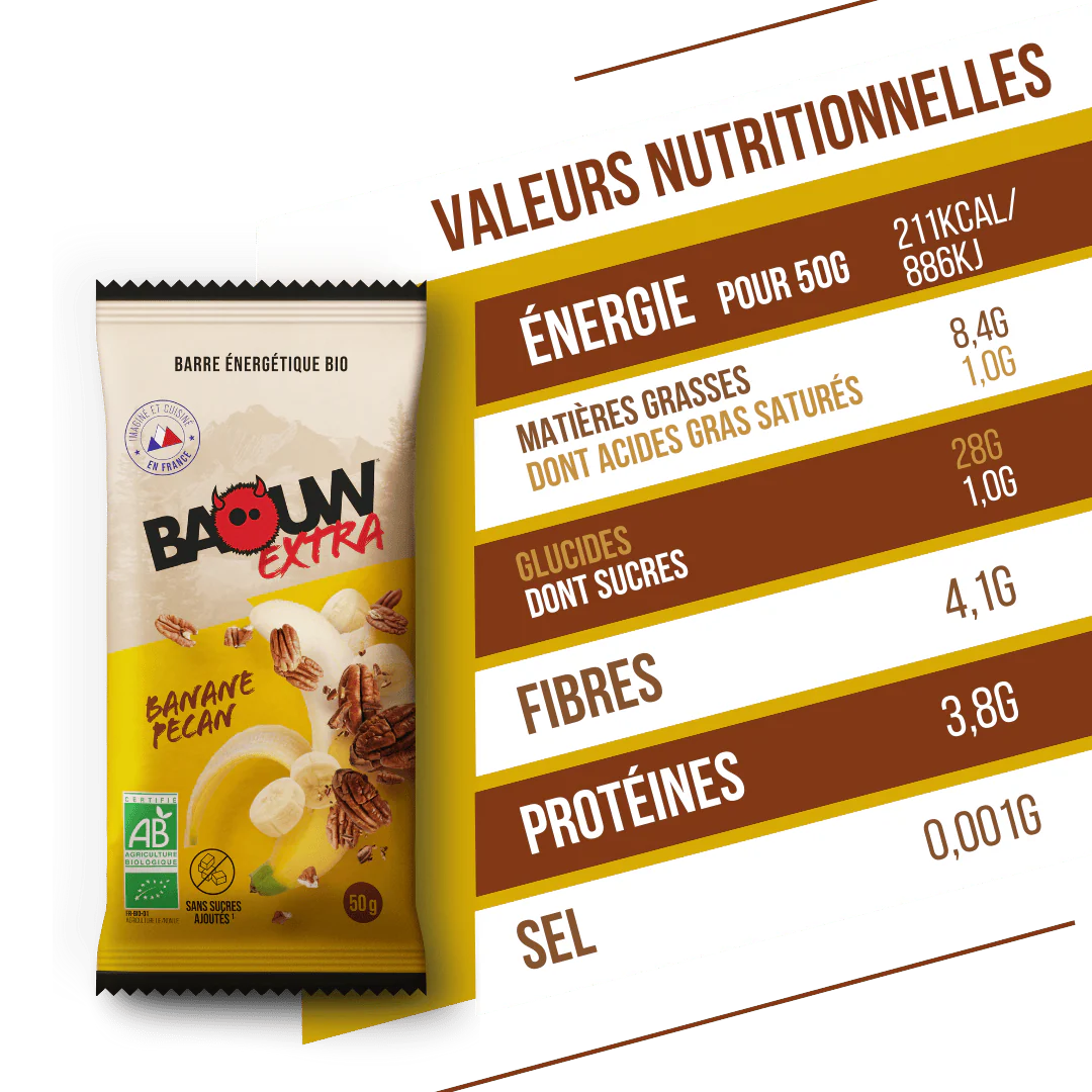 BAOUW ORGANIC EXTRA Baton energetyczny bananowo-pekanowy (50g) - Image 4