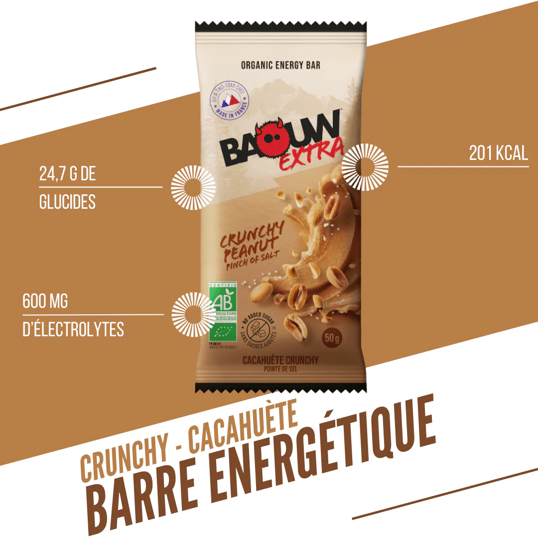 BAOUW ORGANIC EXTRA Crunchy Peanut Energy Bar (50g) - Image 3