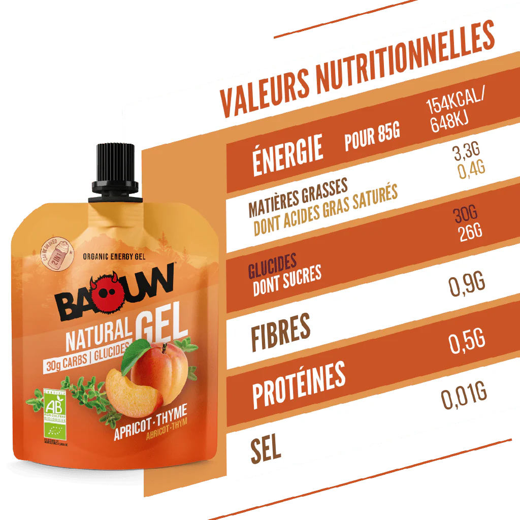 BAOUW Organiczny morelowo-tymiankowy żel energetyzujący (85g) - Image 2