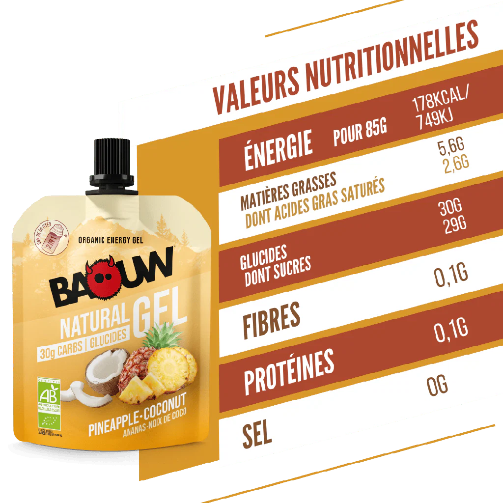 BAOUW Organiczny żel energetyczny ananasowo-kokosowy (85g) - Image 2