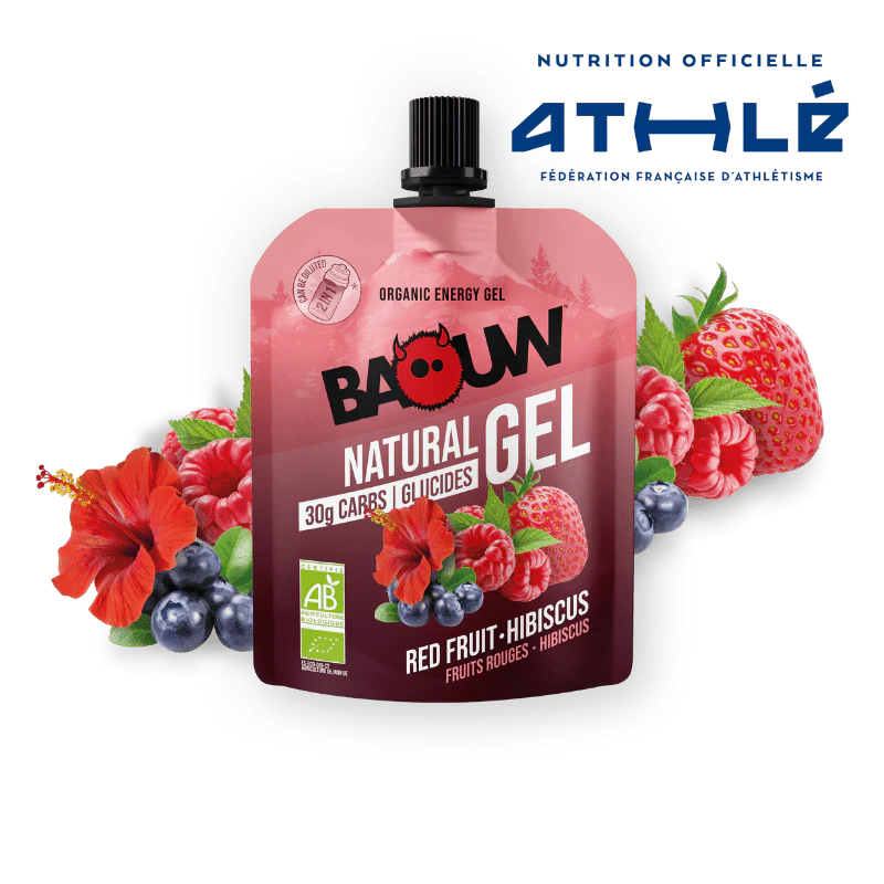 BAOUW Organiczny żel energetyczny czerwone owoce - hibiskus (85g)