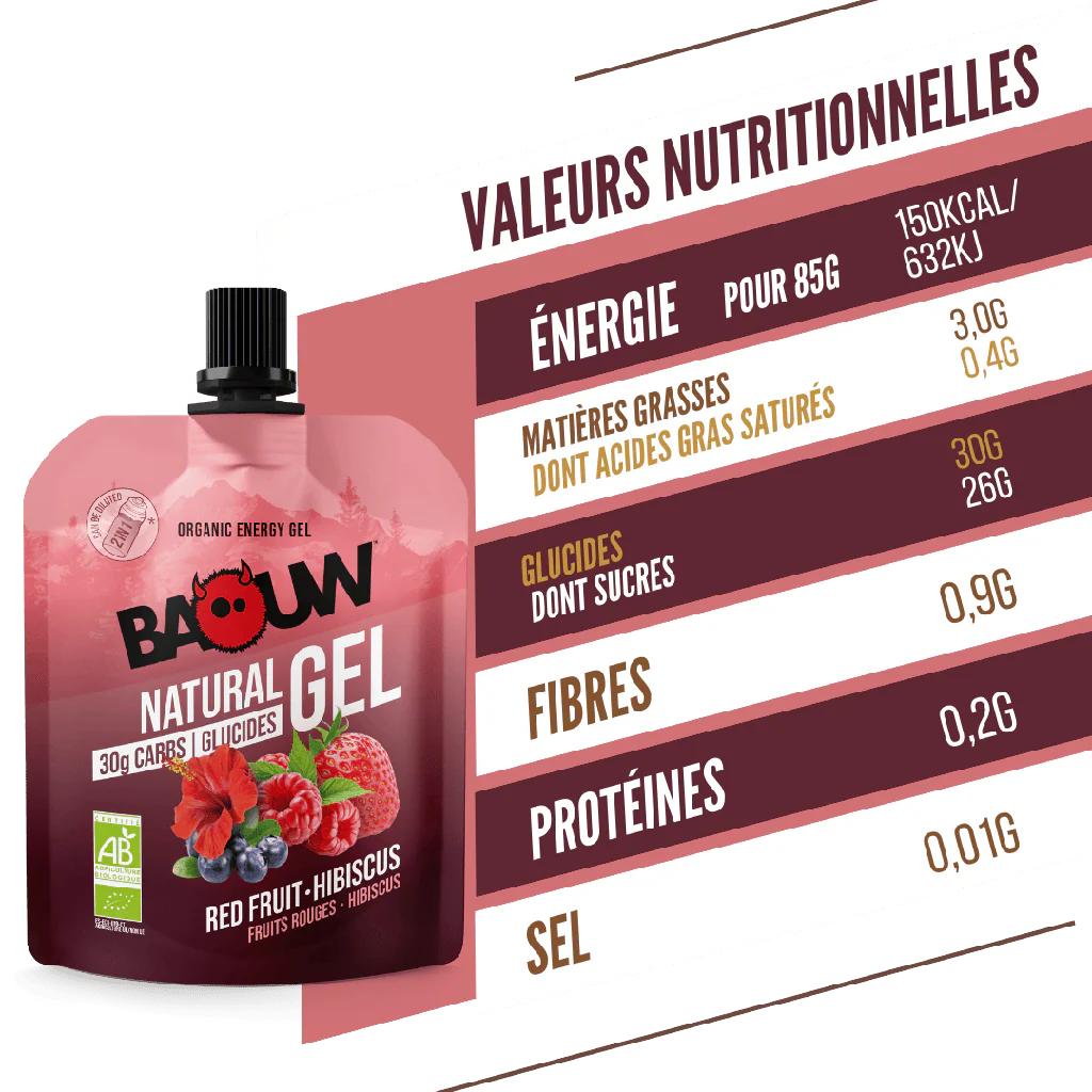 BAOUW Organiczny żel energetyczny czerwone owoce - hibiskus (85g) - Image 2