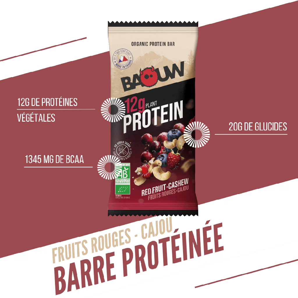 Baton proteinowy BAOUW ORGANIC EXTRA Red Fruits/Cashew (50g) - Image 2