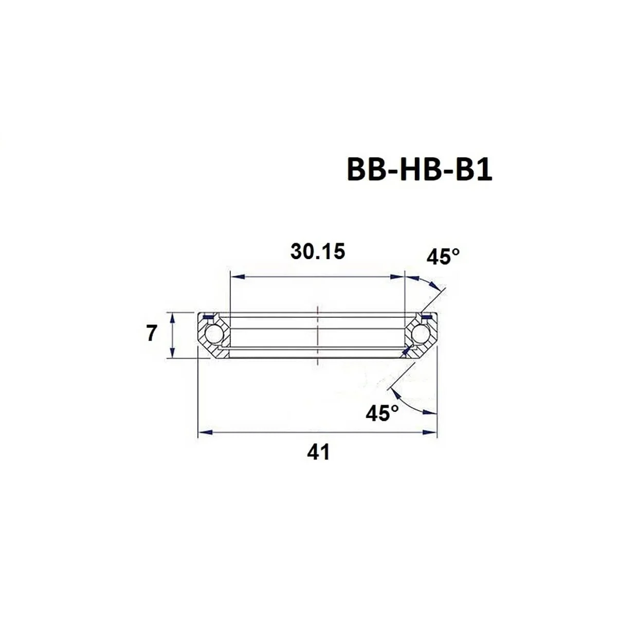 Łożysko kierownicy BLACK BEARING B11 30.15x41x7mm 45/45° 1-1/8" - B11 - Image 3