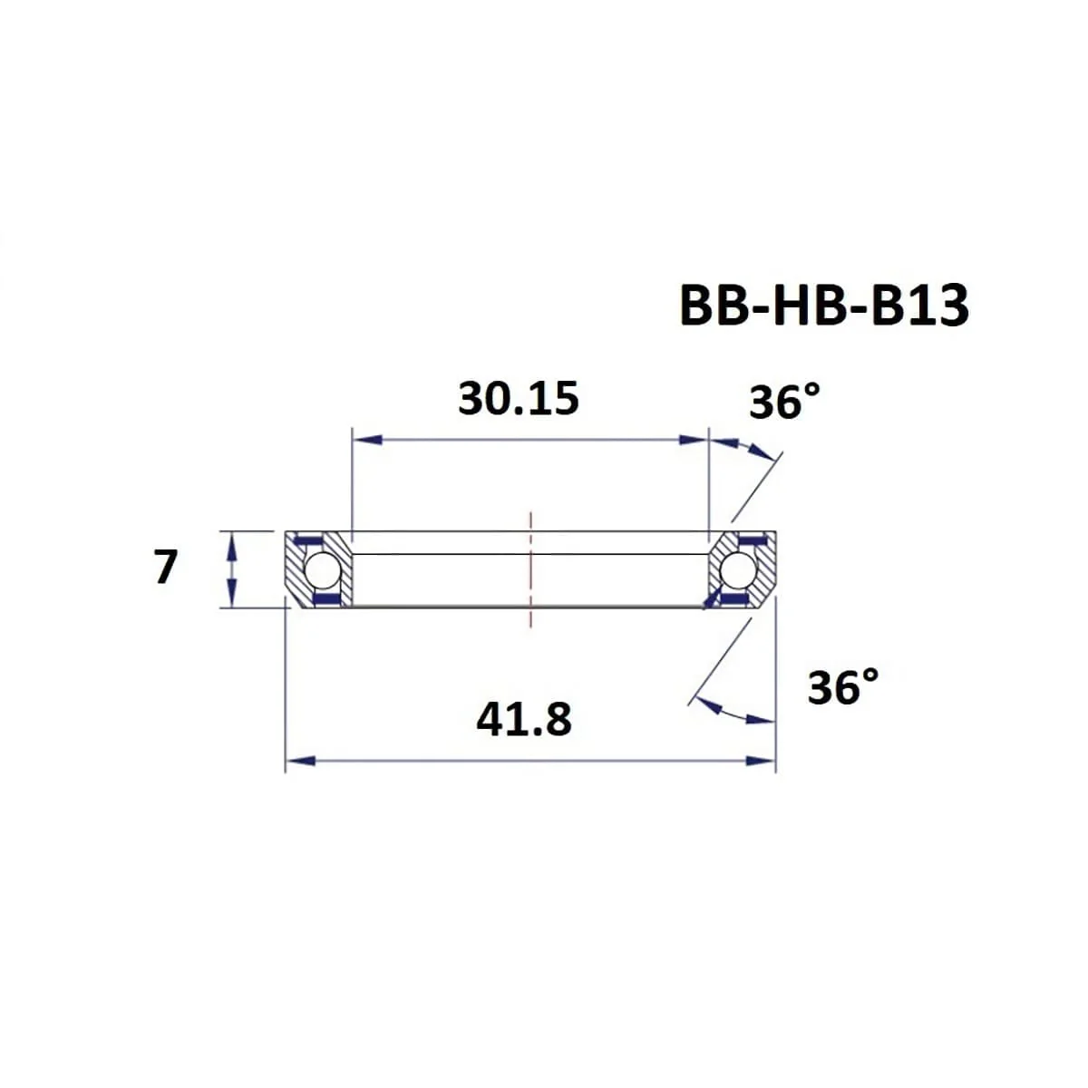 Łożysko kierownicy BLACK BEARING B13 30.15x41.8x7mm 36/36° 1-1/8" - B13 - Image 2