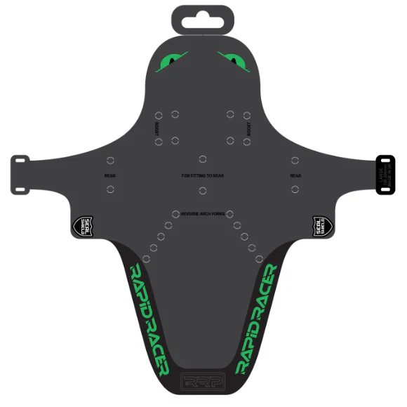 Błotniki RRP EnduroGuard Standard (widelce od 80 do 120 mm) Czarny/Zielony fluorescencyjny