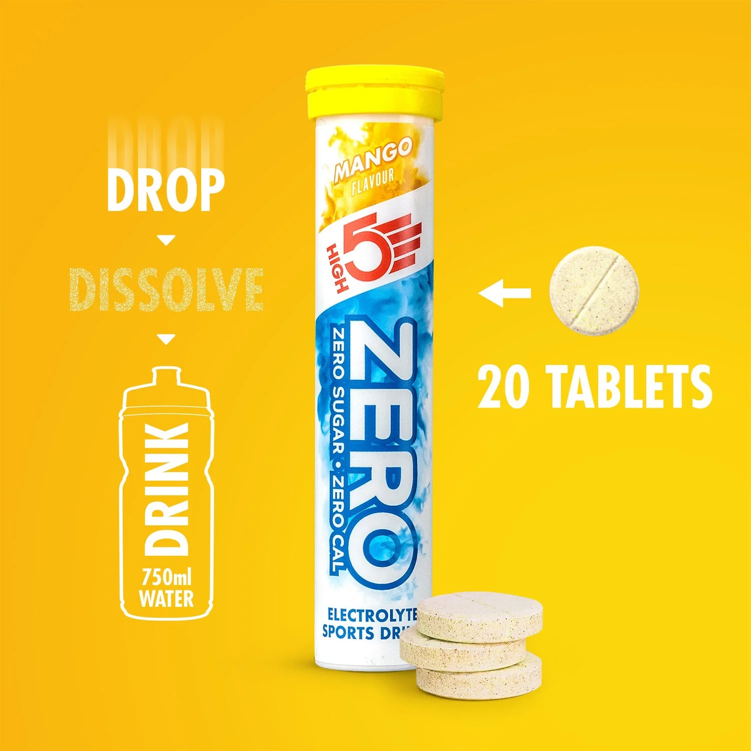 Elektrolitowe tabletki nawadniające High5 ZERO (x20) Mango - Image 3