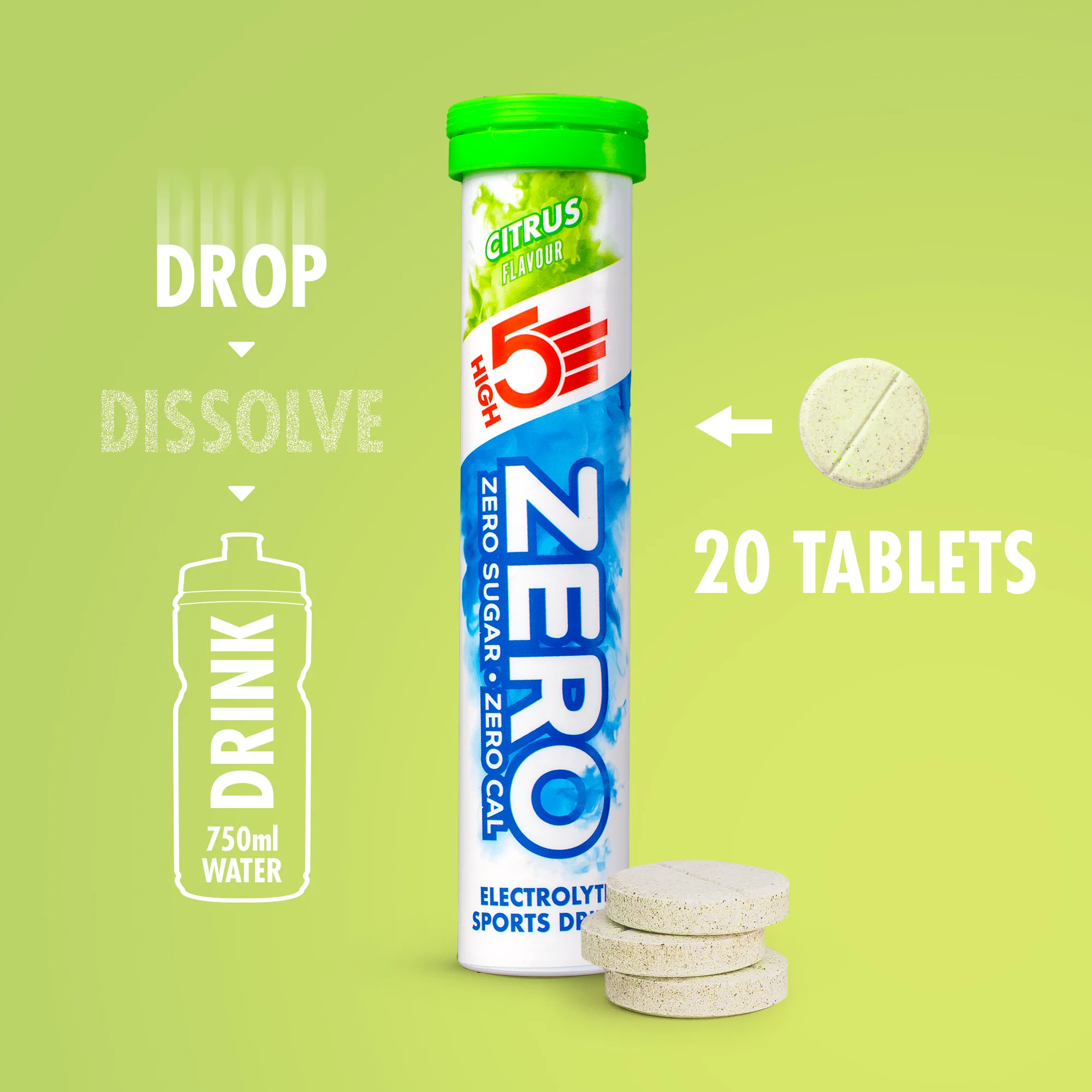 Elektrolitowe tabletki nawadniające High5 ZERO (x20) Lemon - Image 3