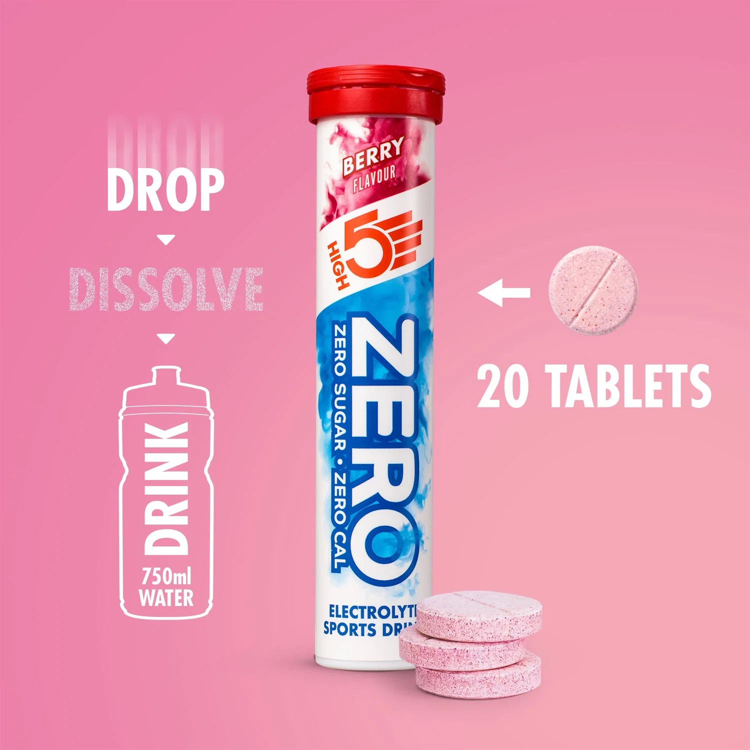 Elektrolitowe tabletki nawadniające High5 ZERO (x20) Fruits Red - Image 3