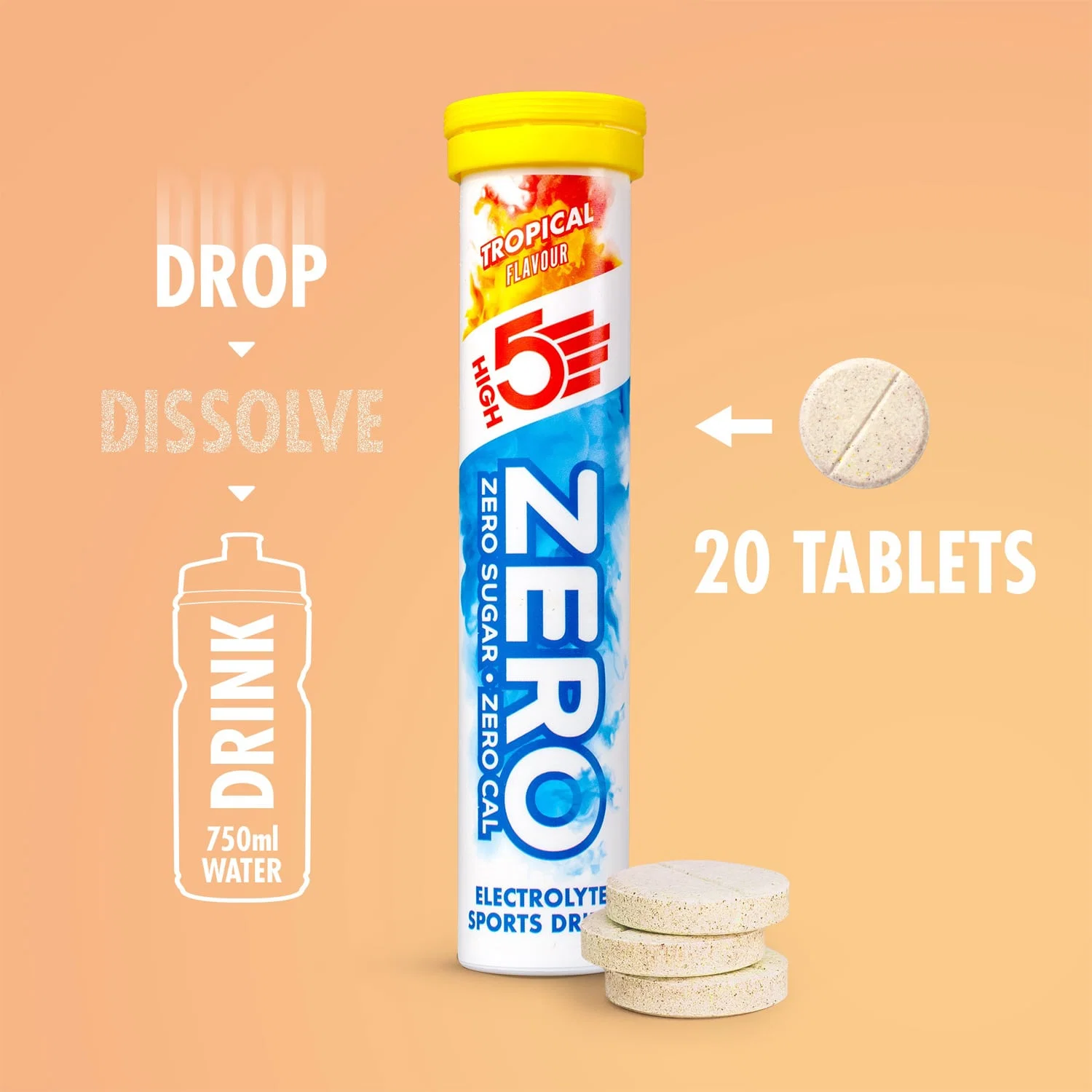 Tabletki nawadniające z elektrolitami High5 ZERO (x20) Tropical - Image 3