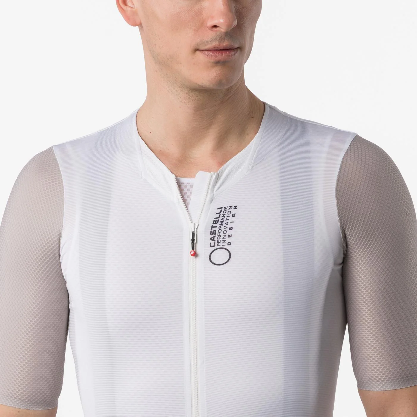 CASTELLI CORRETTO Dżersej z krótkim rękawem kość słoniowa/szara - Image 3