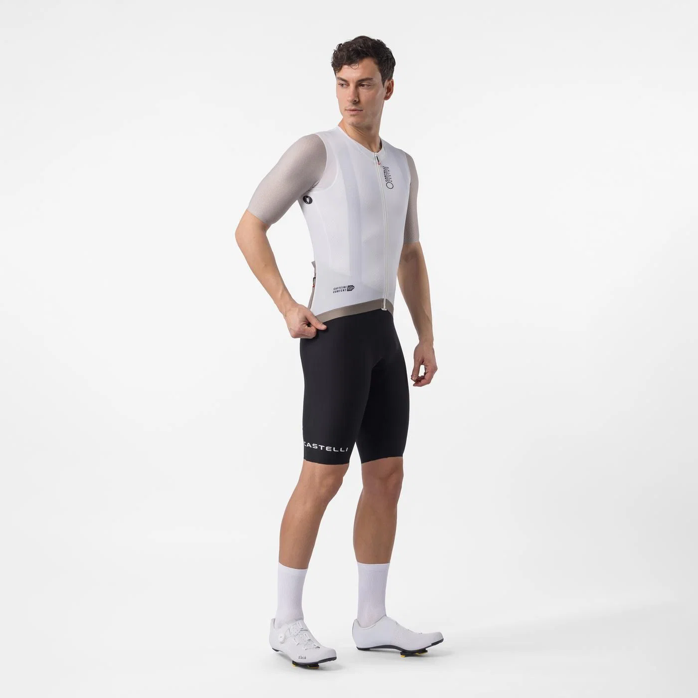 CASTELLI CORRETTO Dżersej z krótkim rękawem kość słoniowa/szara - Image 7