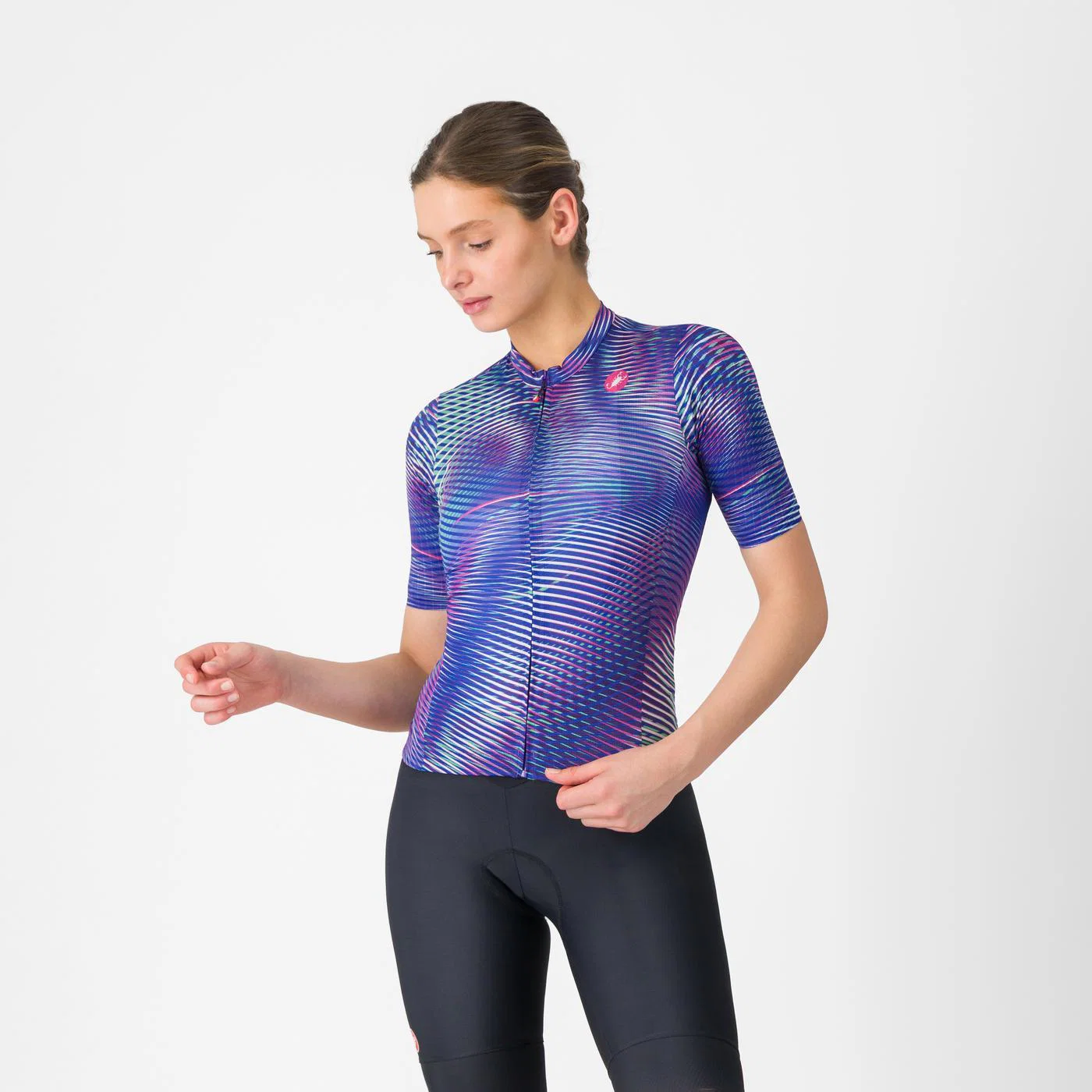 CASTELLI COSMIC VORTEX damska koszulka z krótkim rękawem fioletowa