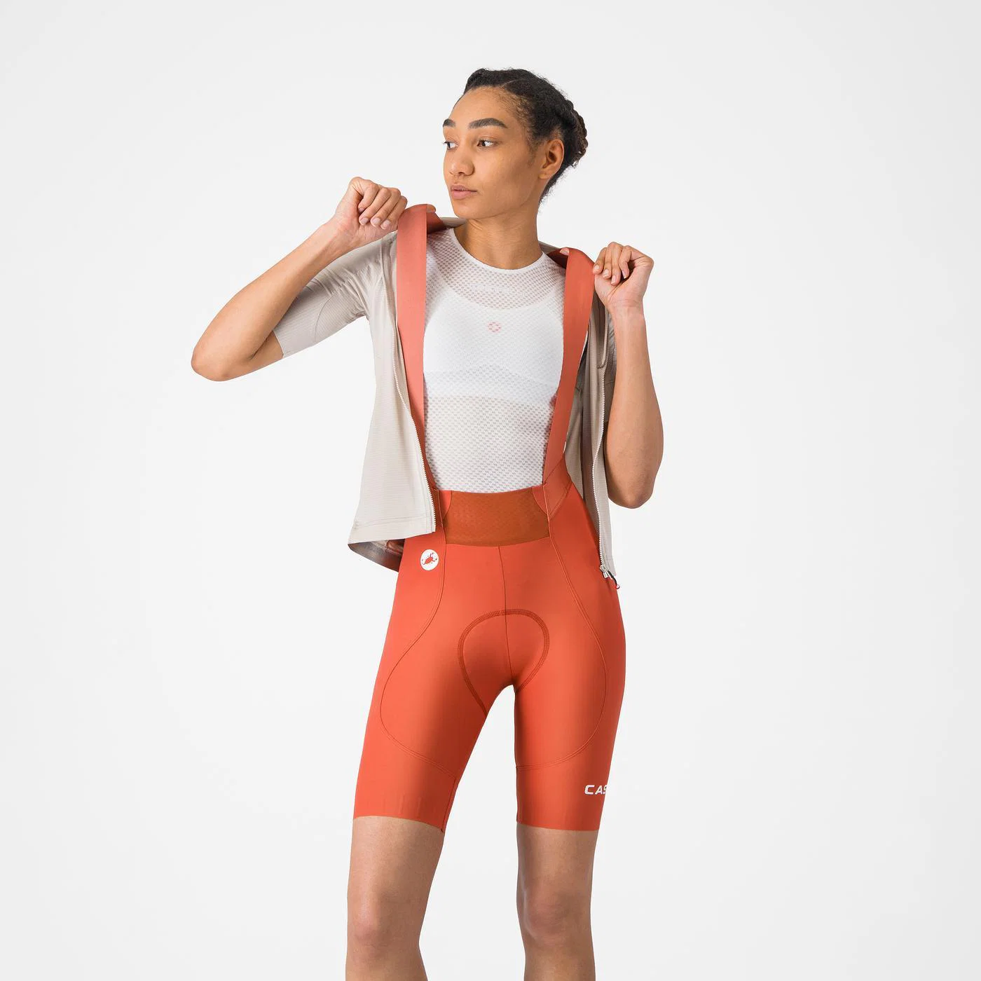 Szorty damskie CASTELLI ESPRESSO 2 W DT Paprika Bibshorts