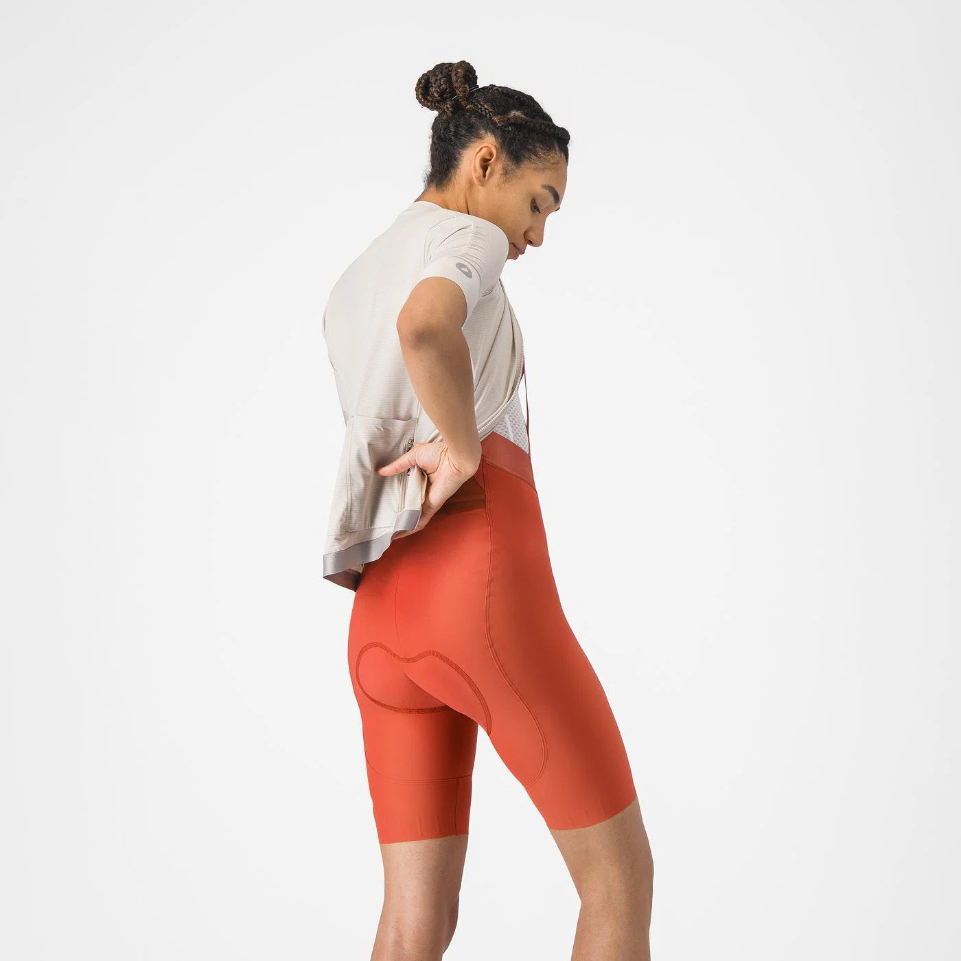 Szorty damskie CASTELLI ESPRESSO 2 W DT Paprika Bibshorts - Image 2