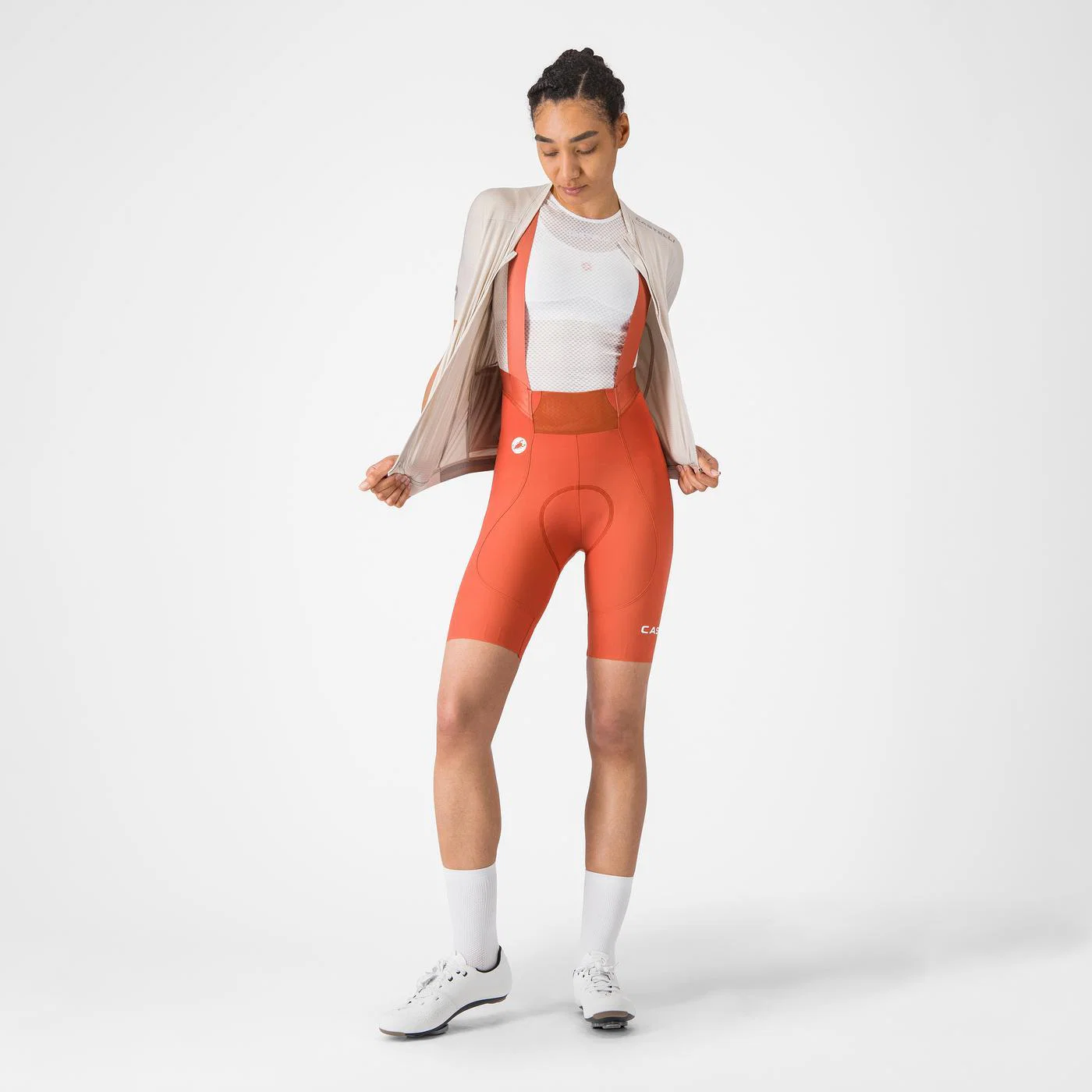 Szorty damskie CASTELLI ESPRESSO 2 W DT Paprika Bibshorts - Image 8