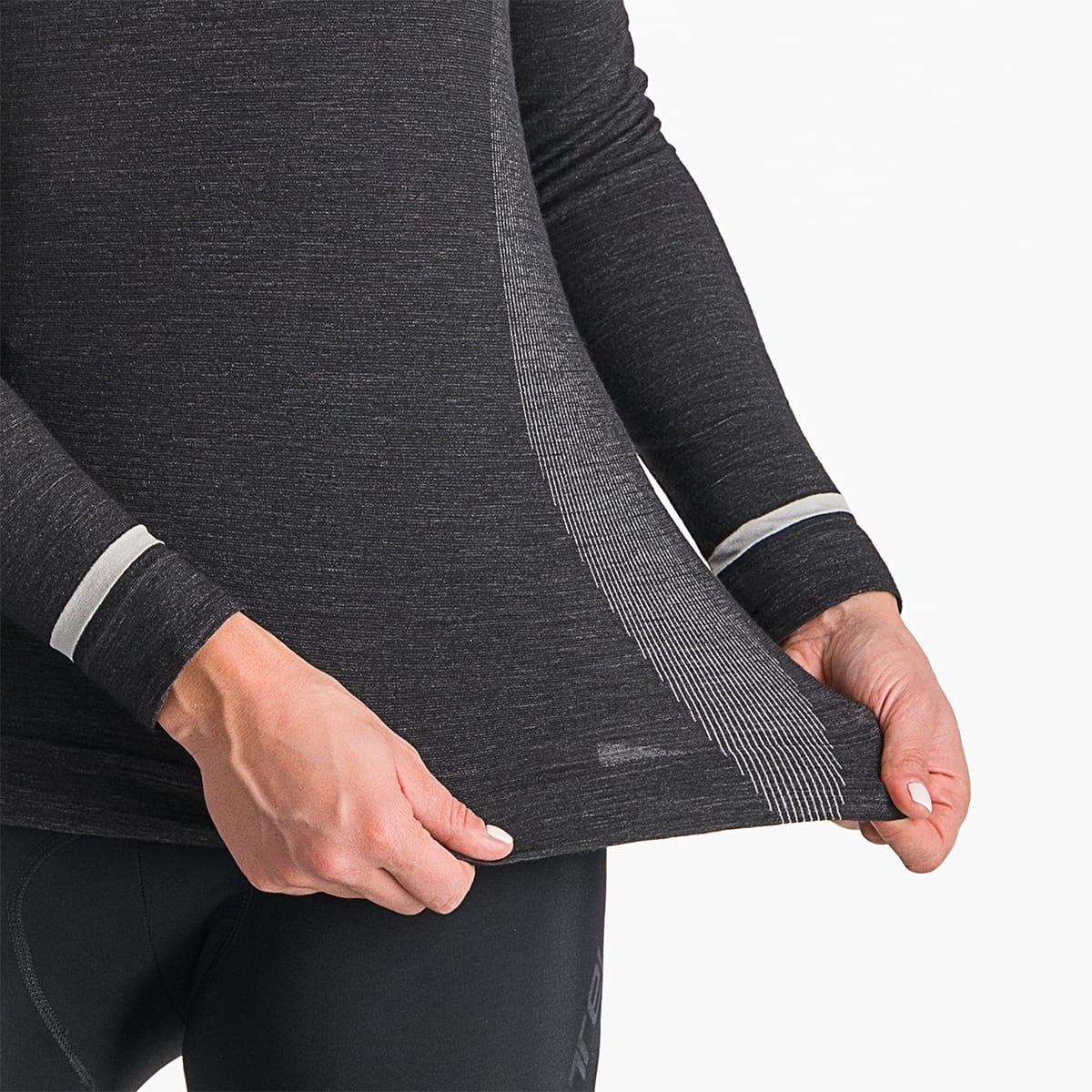 CASTELLI MERINO SEAMLESS Bielizna damska z długim rękawem czarny - Image 4