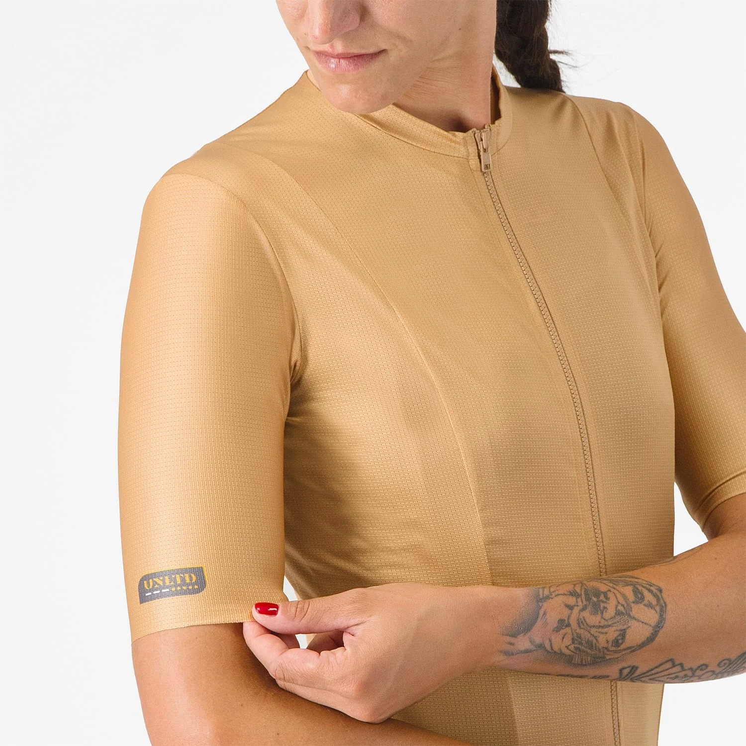 CASTELLI UNLIMITED Bluza damska z krótkim rękawem brązowa - Image 4