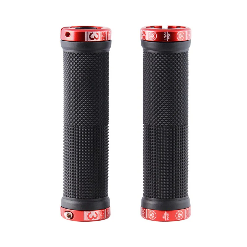 Chwyty SB3 KHEOPS Lock-On 129 mm czarny/czerwony