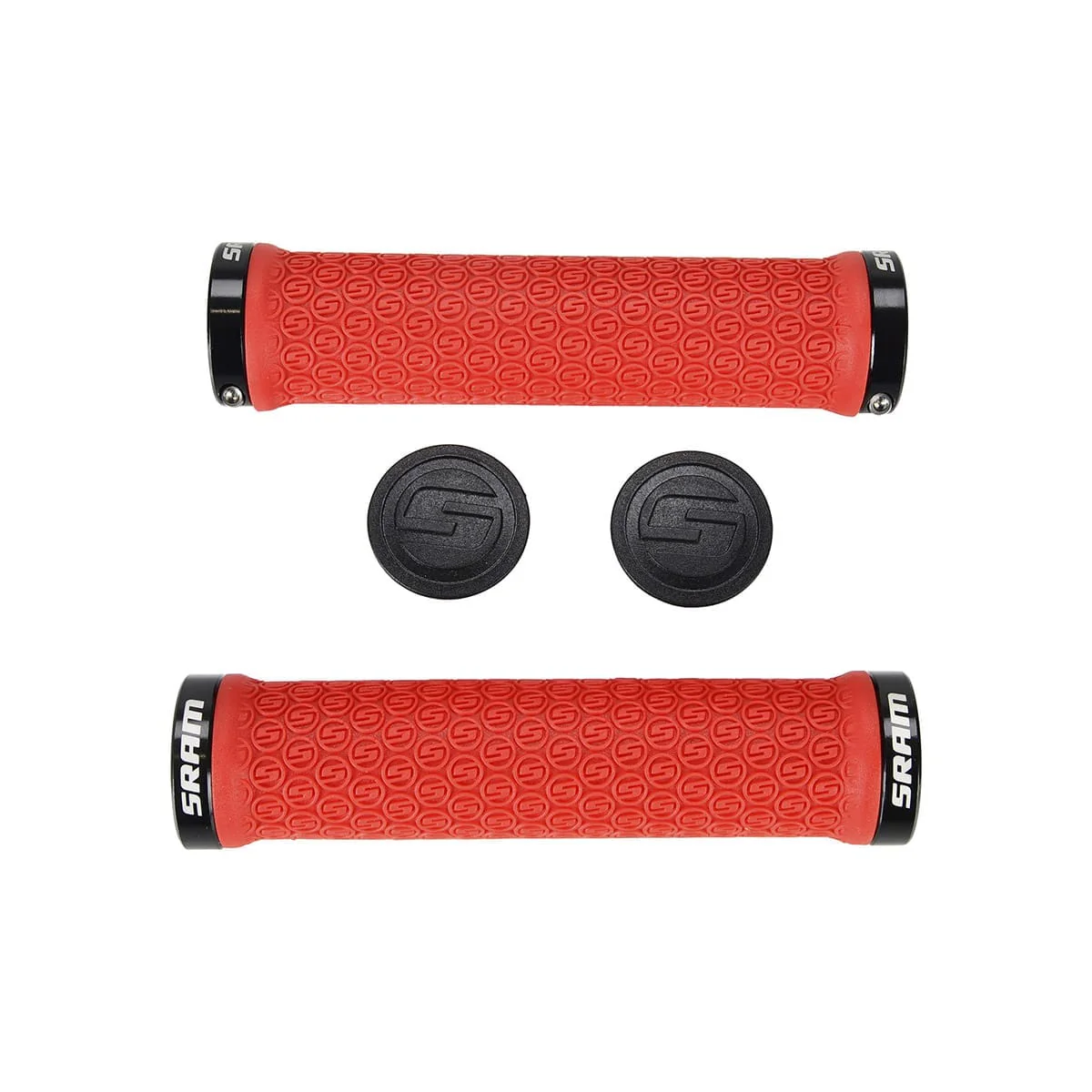Czerwone chwyty SRAM Lock-On 130 mm