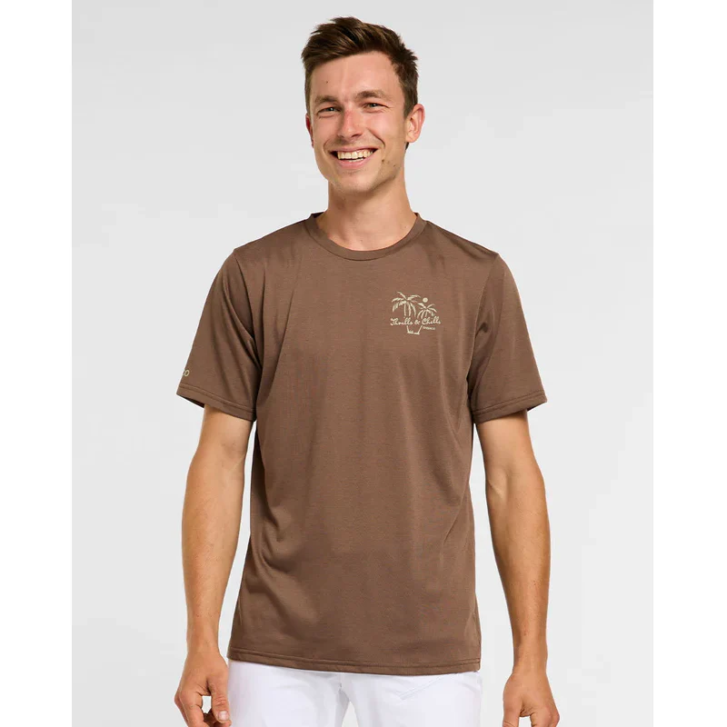 DHARCO TECH TEE HUSK Jersey z krótkim rękawem brązowy