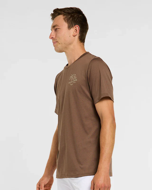 DHARCO TECH TEE HUSK Jersey z krótkim rękawem brązowy - Image 3