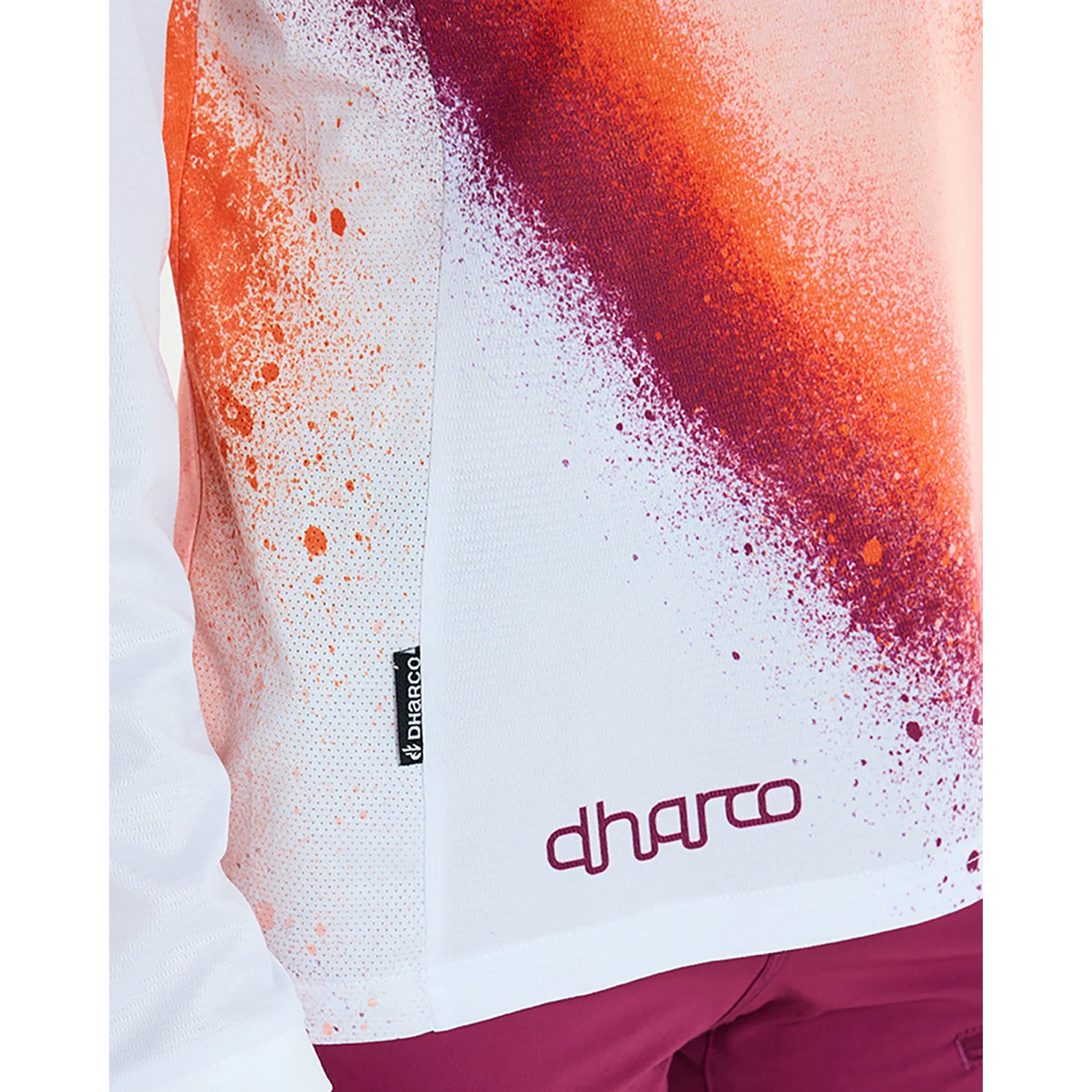 Damska koszulka z długim rękawem DHARCO GRAVITY FIREBIRD biały/pomarańczowy - Image 9