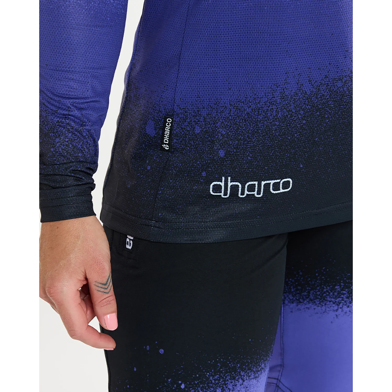 Damska koszulka z długim rękawem DHARCO RACE ULTRA VIOLET Black/Purple - Image 10