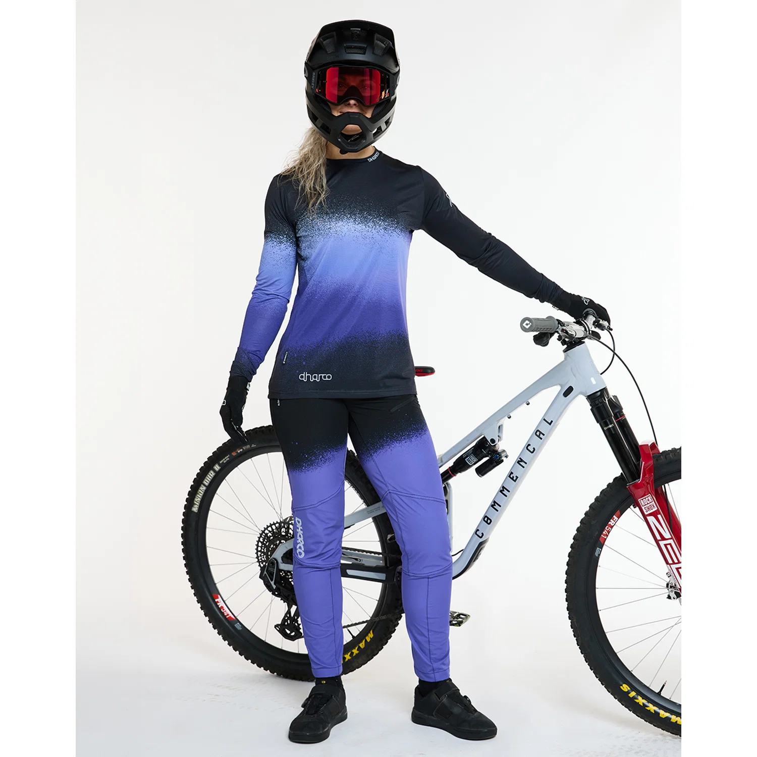 Damska koszulka z długim rękawem DHARCO RACE ULTRA VIOLET Black/Purple - Image 12