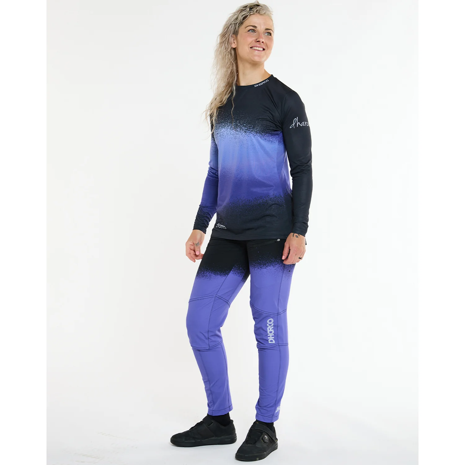 Damska koszulka z długim rękawem DHARCO RACE ULTRA VIOLET Black/Purple - Image 4