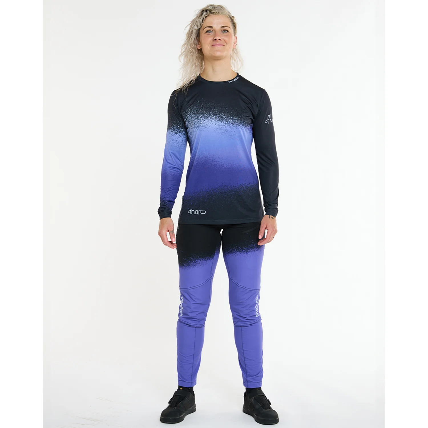 Damska koszulka z długim rękawem DHARCO RACE ULTRA VIOLET Black/Purple - Image 7