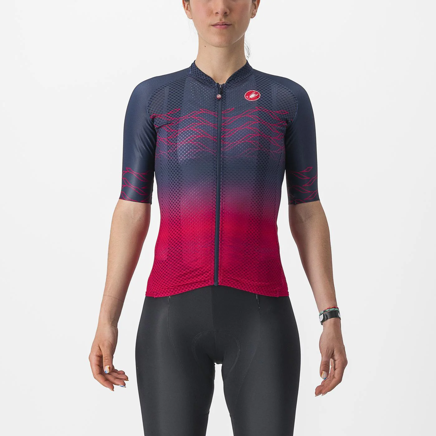 Damska koszulka z krótkim rękawem CASTELLI CLIMBER'S 2.0 W Navy/Pink