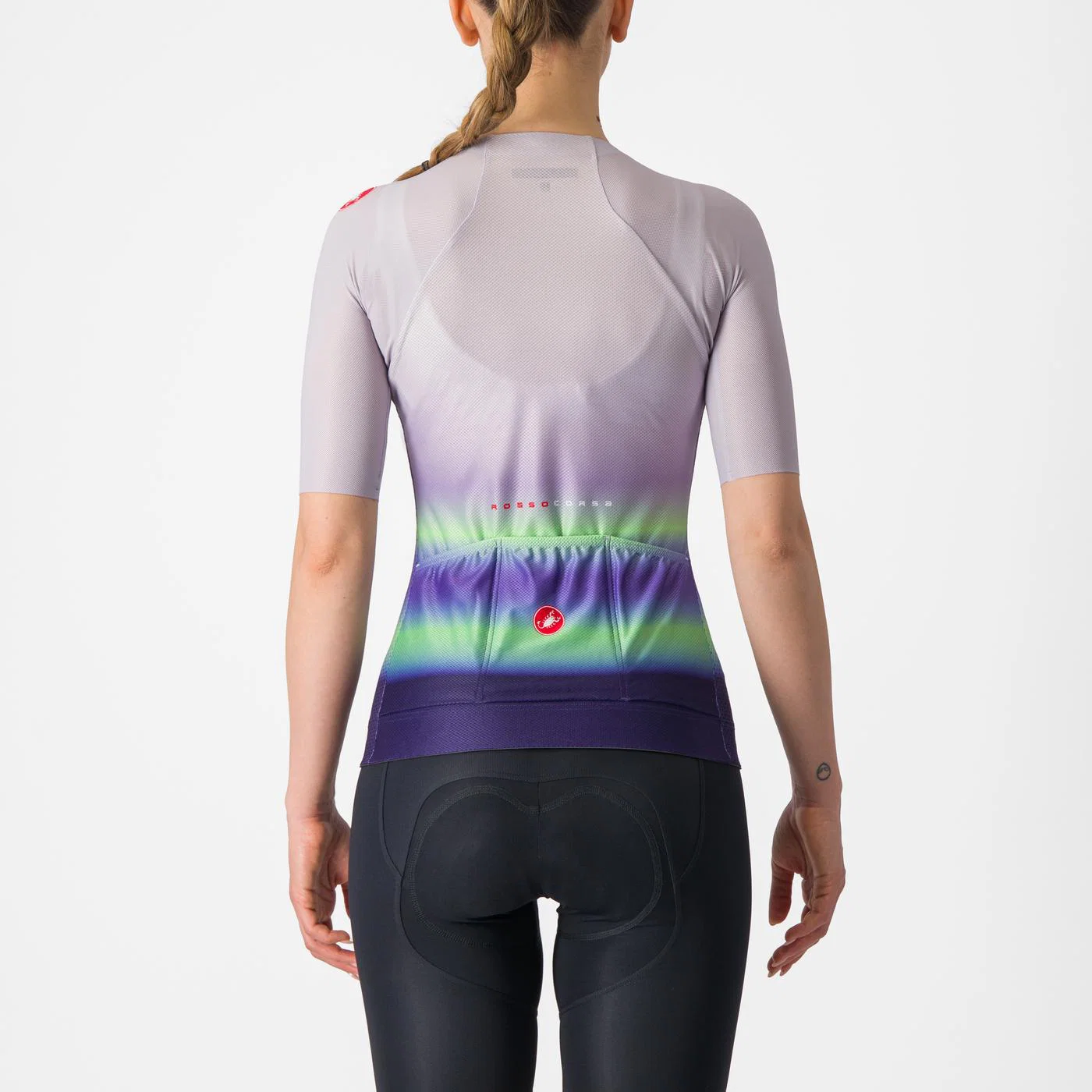Damska koszulka z krótkim rękawem CASTELLI CLIMBER'S 4.0 W fioletowa/zielona - Image 2