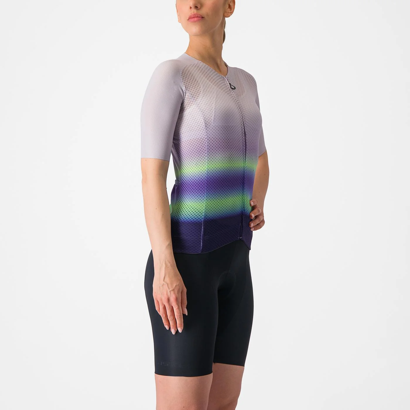 Damska koszulka z krótkim rękawem CASTELLI CLIMBER'S 4.0 W fioletowa/zielona - Image 3
