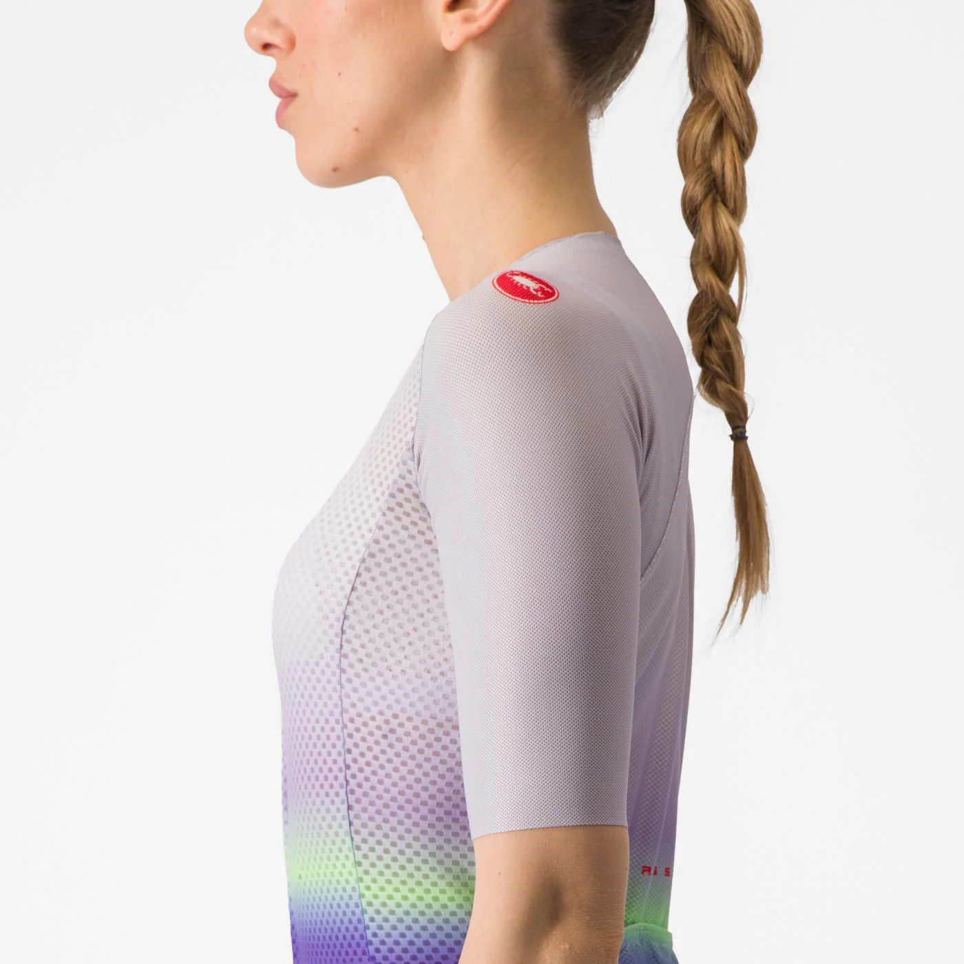 Damska koszulka z krótkim rękawem CASTELLI CLIMBER'S 4.0 W fioletowa/zielona - Image 4