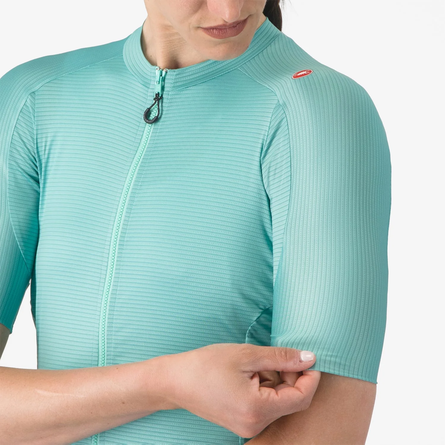 Damska koszulka z krótkim rękawem CASTELLI ESPRESSO Turquoise - Image 4